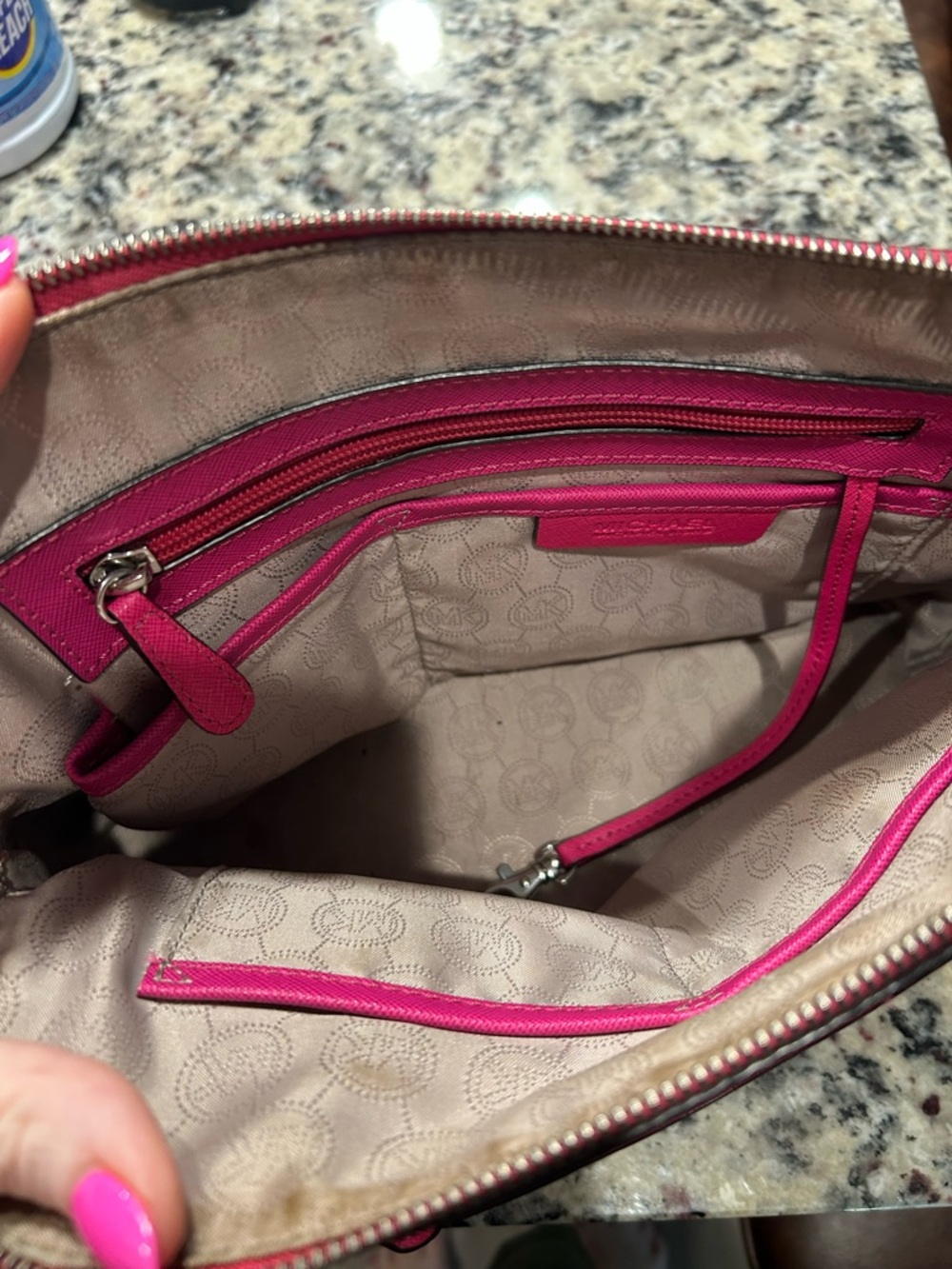Michael Kors Saffiano Dome Satchel - Hot Pink - Picture 5 of 6
